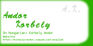 andor korbely business card